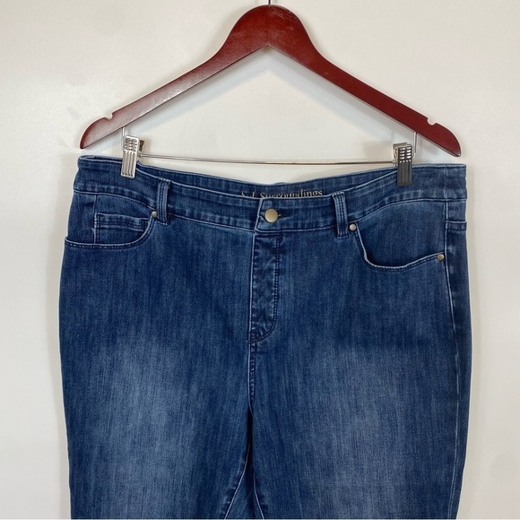 Soft Surroundings Cropped Ankle Stretch Denim Blue Jeans - Picture 4 of 9